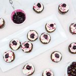 homemade black forest cupcakes on a white tray