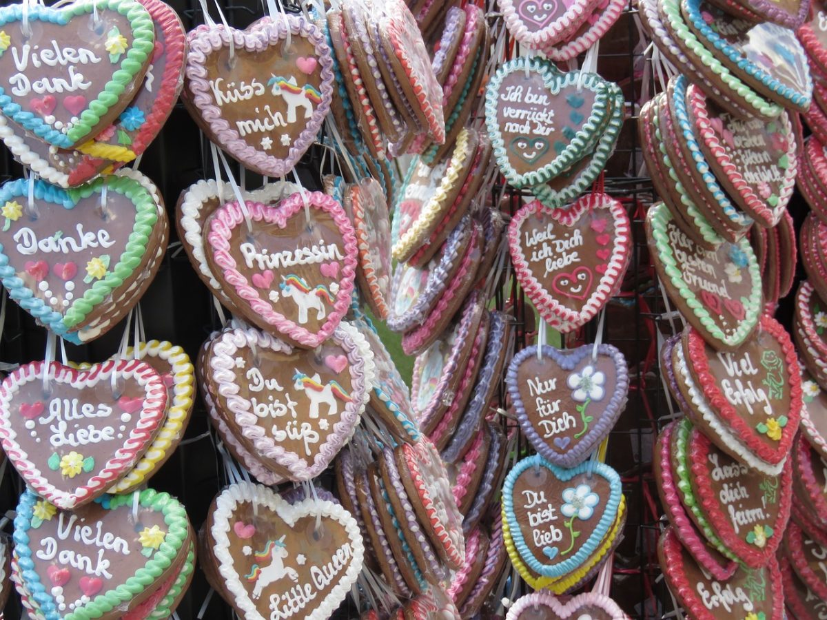 Stock photo of real German heart cookies