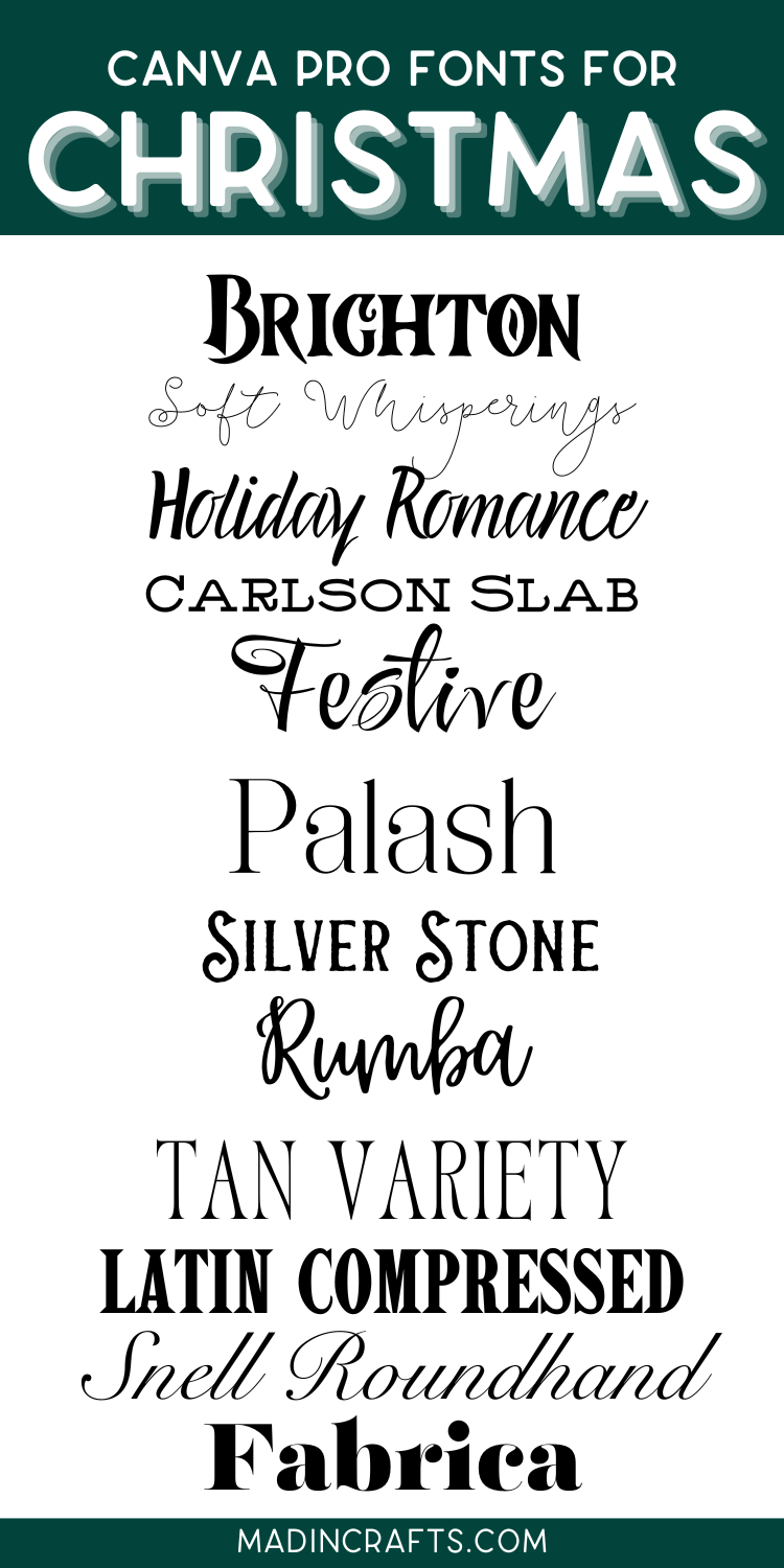 31 FESTIVE FONTS FOR CHRISTMAS Crafts Mad in Crafts