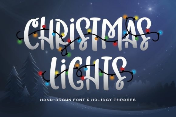 example of Christmas Lights font