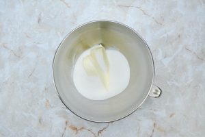 stand mixer bowl of butter and sugar