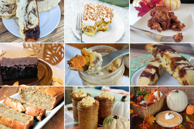 collage of fall baking recipes
