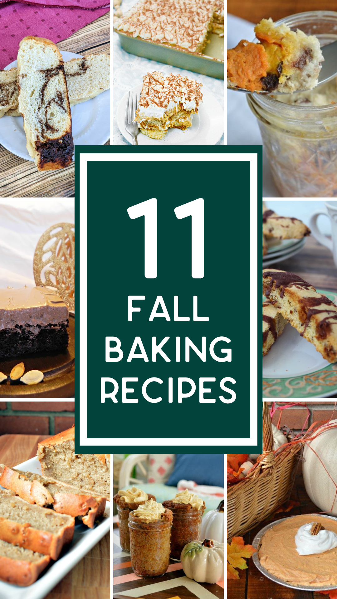 collage of fall baking recipes