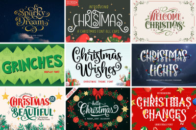 collage of christmas fonts