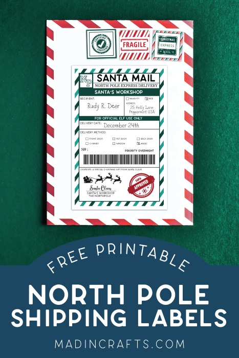 NORTH POLE SHIPPING LABELS FOR CHRISTMAS GIFTS Handmade Gifts Mad in Crafts