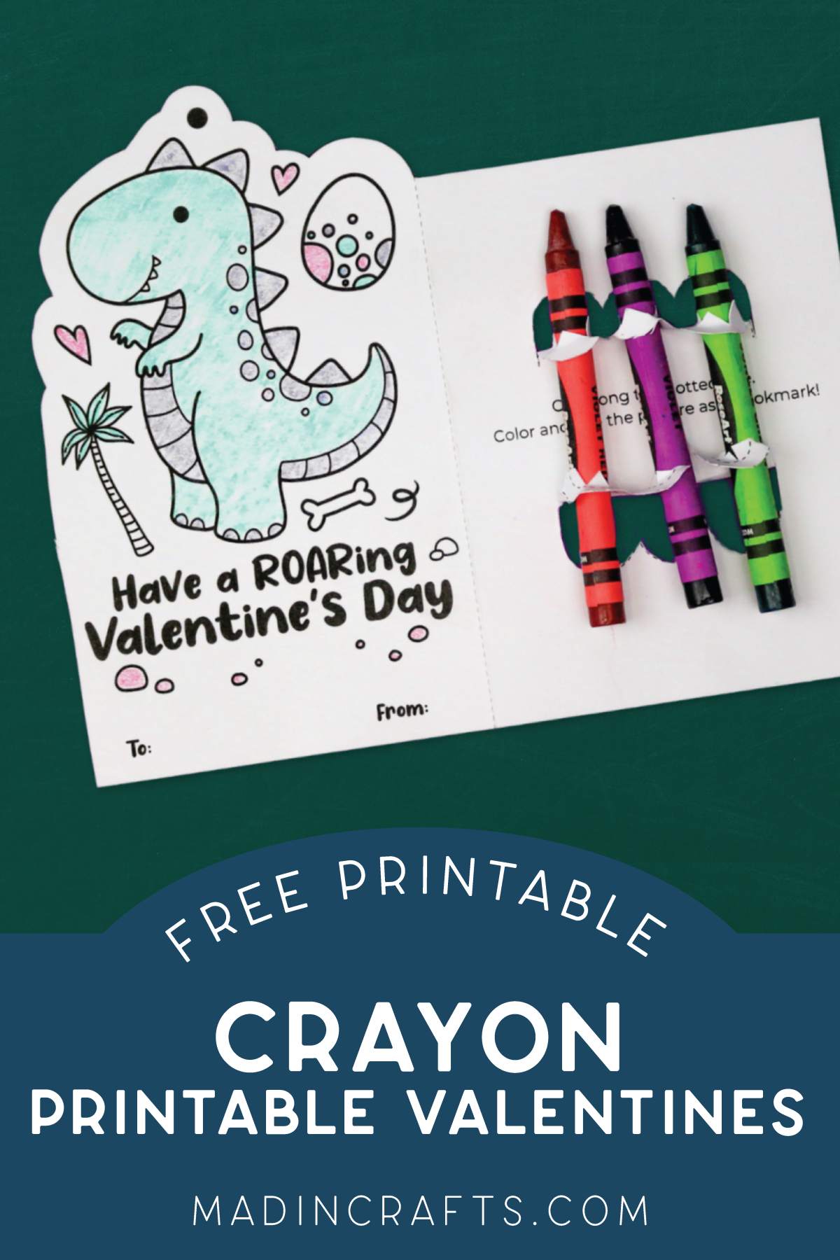 crayon holding dino valentine with crayons