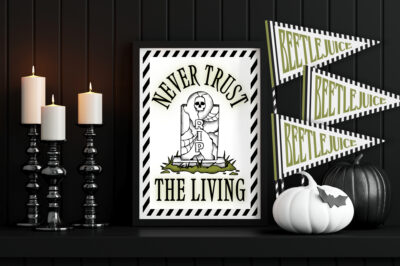 framed Beetlejuice printable near halloween decor