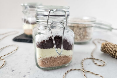 close up of the layers of pumpkin spice latte bath soak