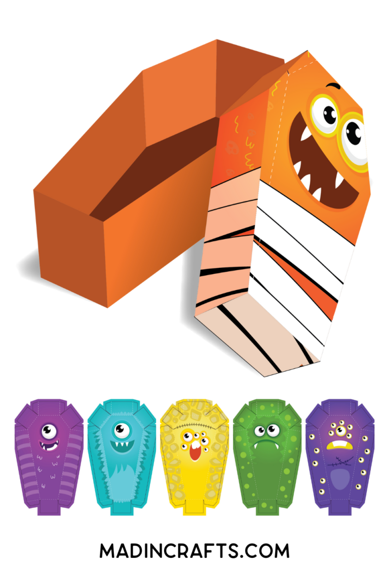 FREE PRINTABLE MONSTER FAVOR BOXES Holiday Mad in Crafts