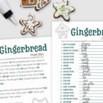 Printed mad lib sheets near gingerbread cookies