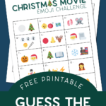 2 Christmas game printables on a blue background