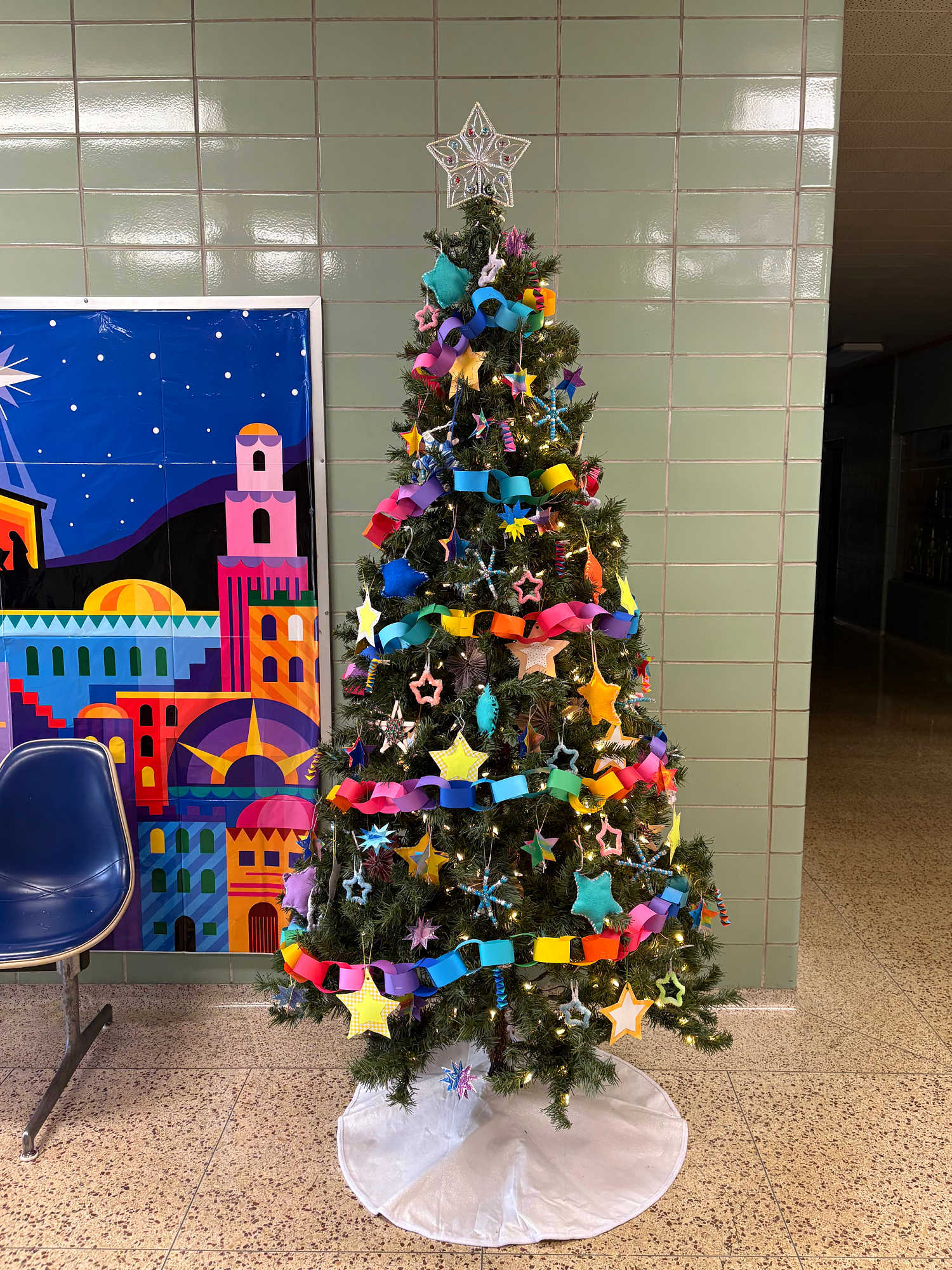 colorful tree with star ornaments